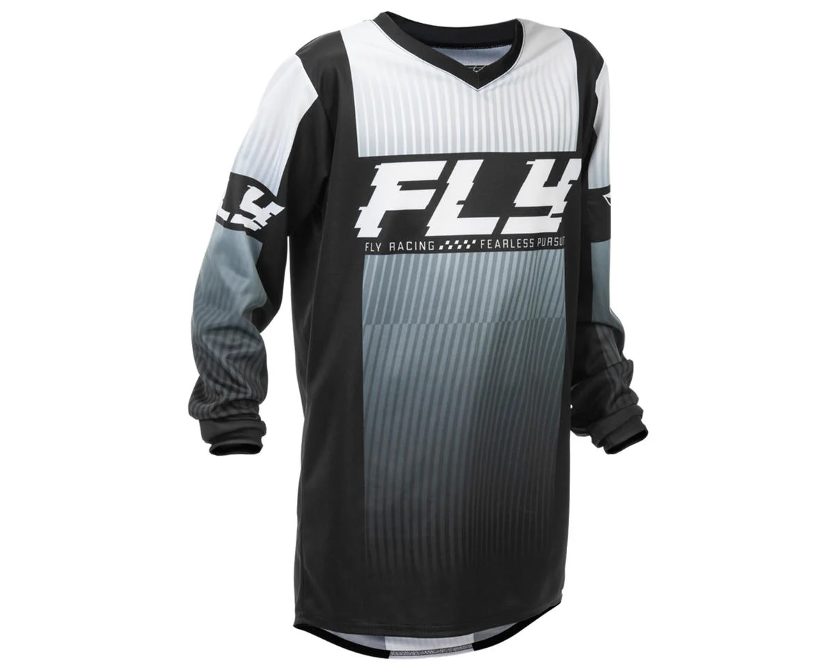Fly Racing Youth F-16 Jersey (Black/White) (Youth XL)